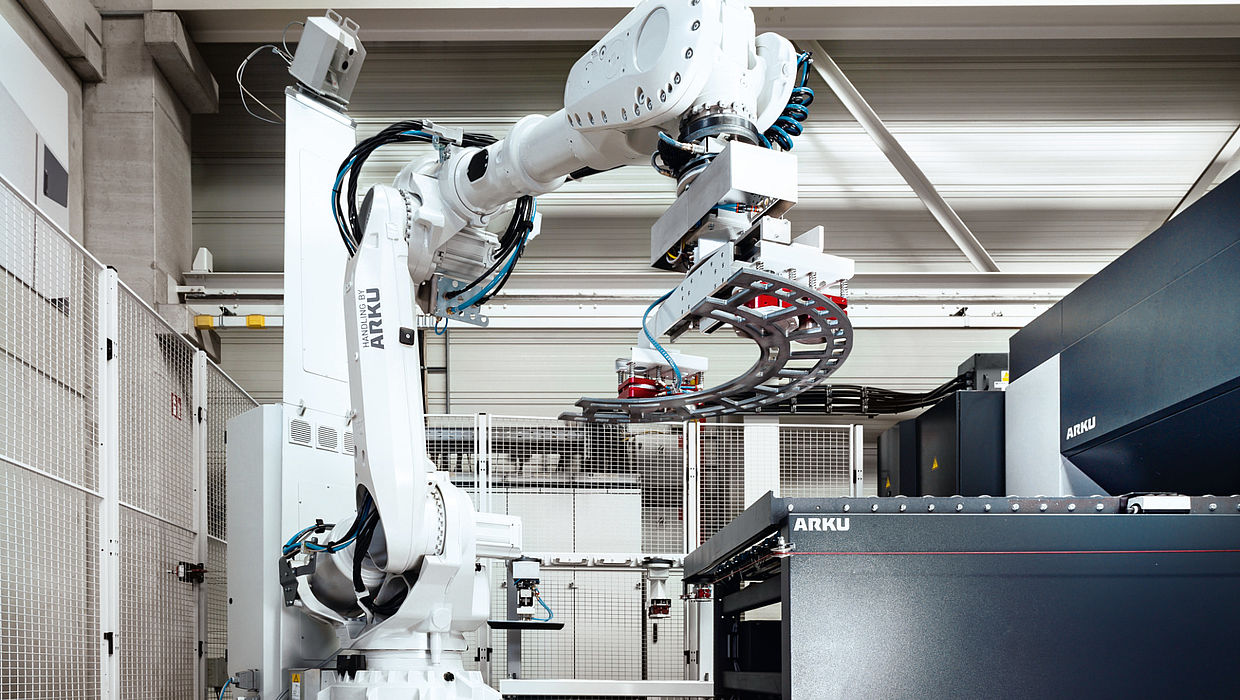 Teilehandling mit Roboter